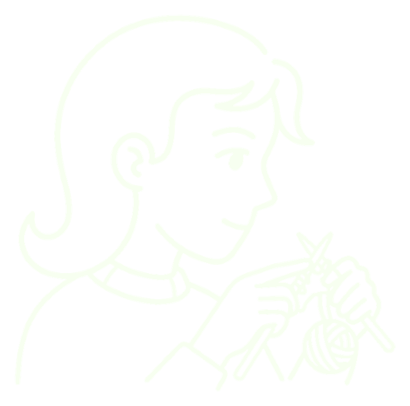 Line drawing of Na Zhong knitting